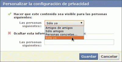 Personalizar la configuración de privacidad Personalizar la configuración de privacidad